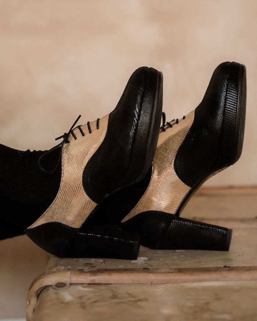 Dessine Moi Un Soulier Richelieu plateforme bronze noir 40