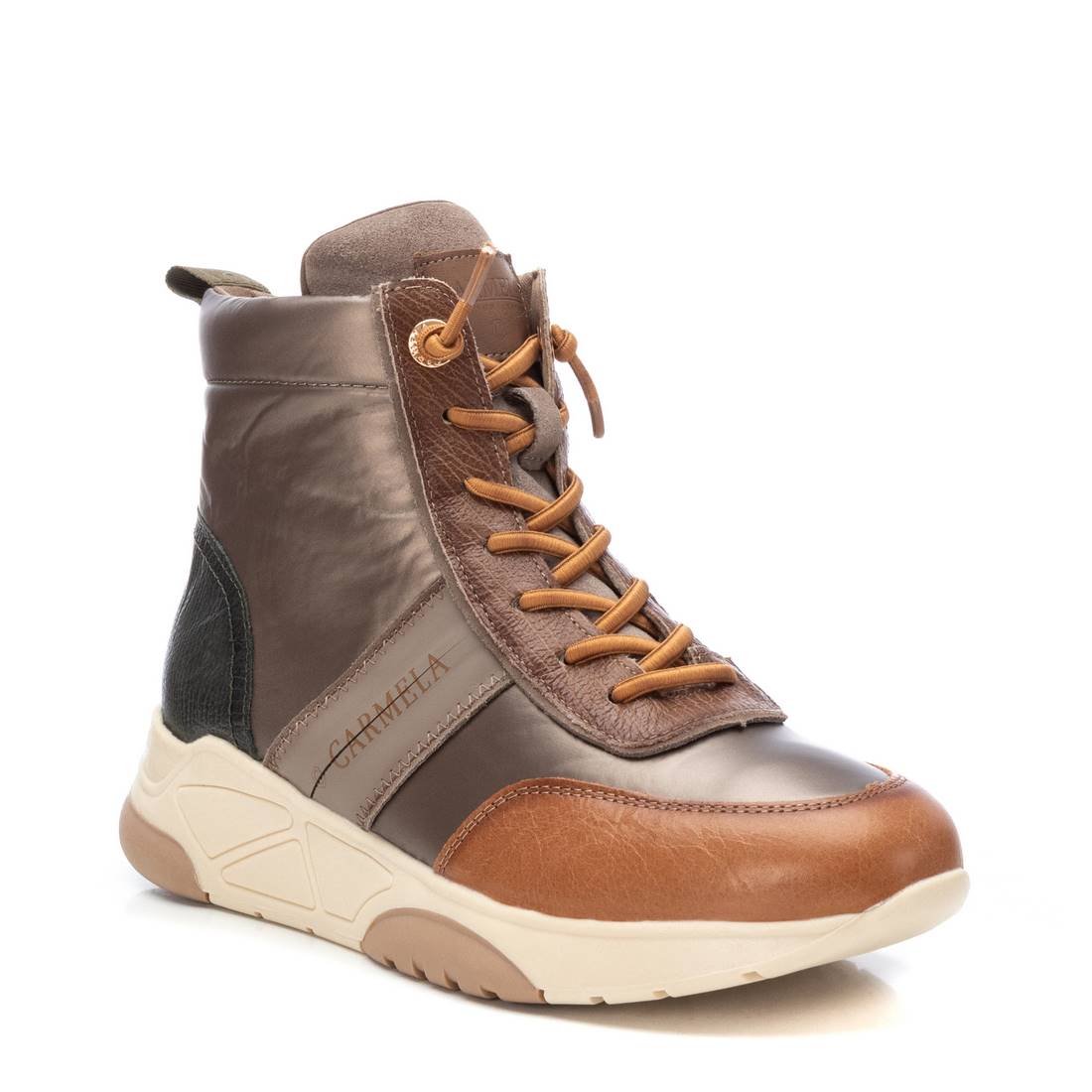 Carmela 16105704 baskets montantes cuir zip marron