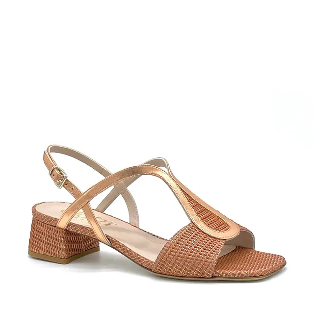 Elata 15155 sandale cuir cuivre talon 3,5 cm