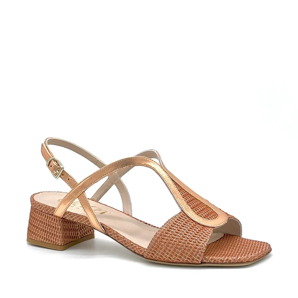 Elata 15155 sandale cuir cuivre talon 3,5 cm