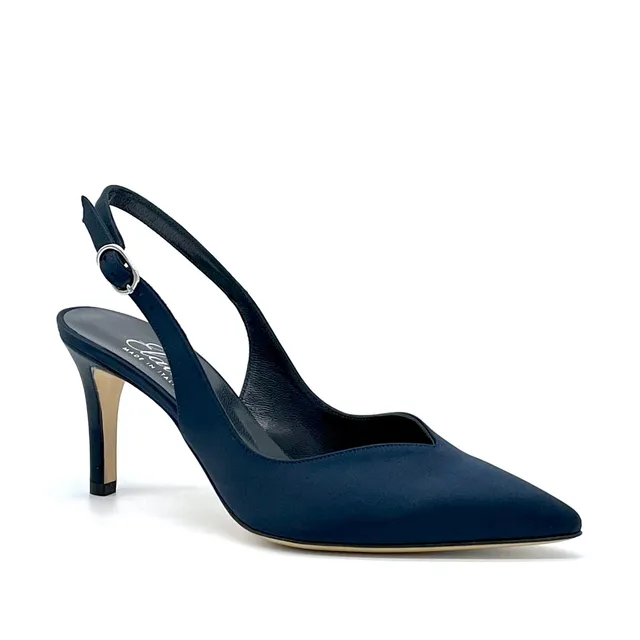 Elata 10150-2 slingback soie bleue cœur 7,5 cm