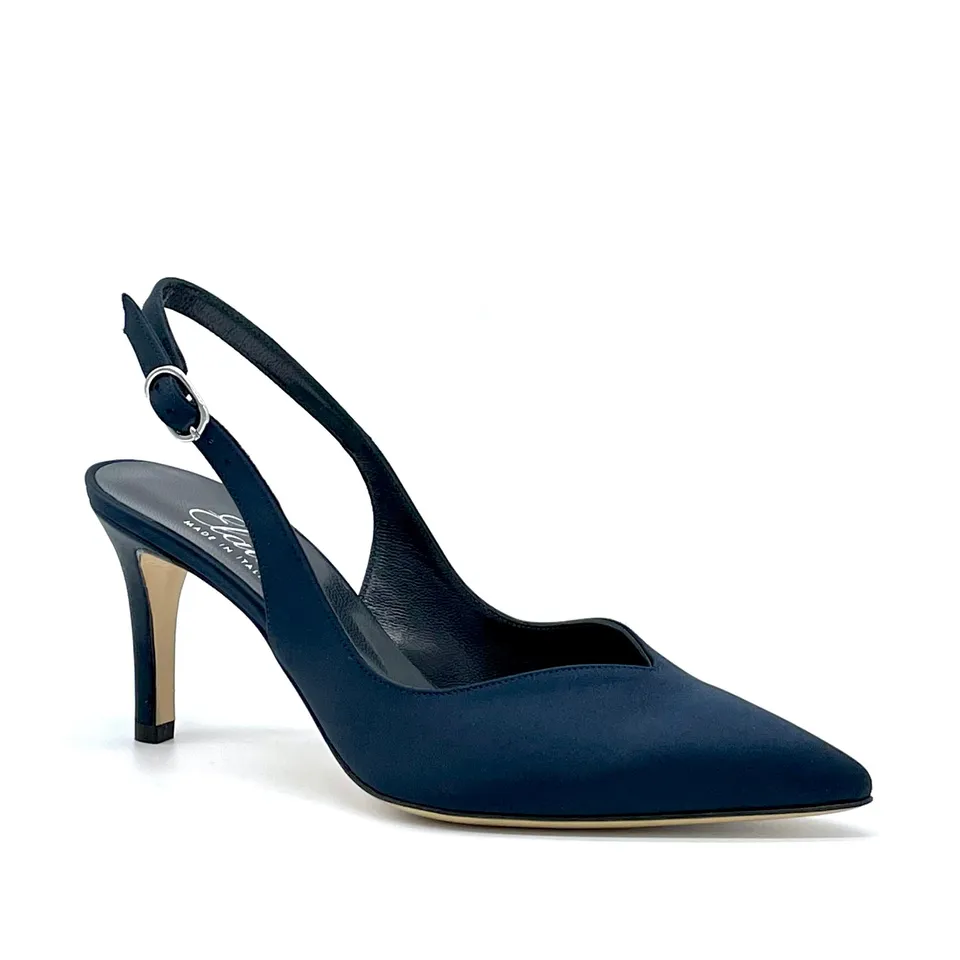 Elata 10150-2 slingback soie bleue cœur 7,5 cm