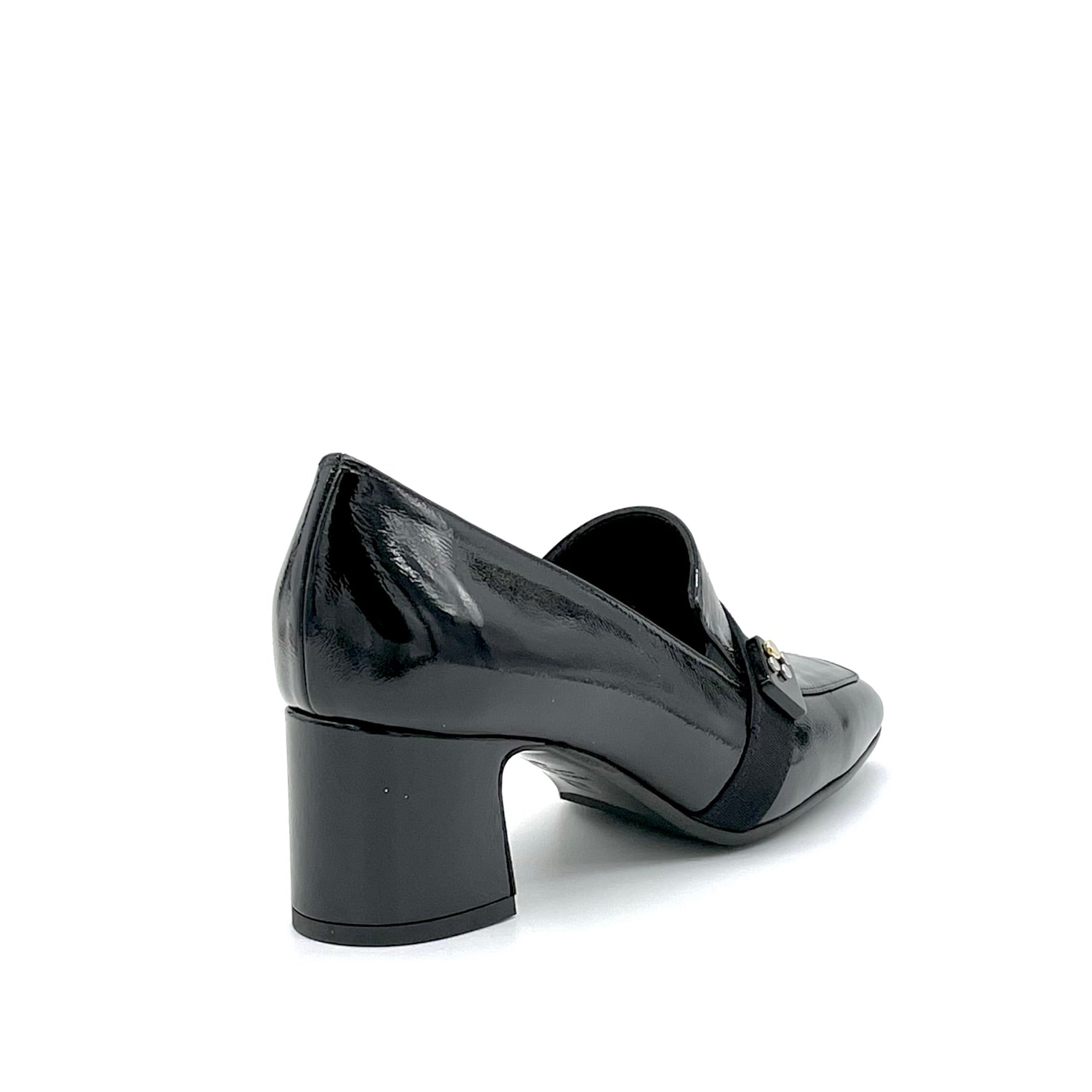 ELATA 52523 mocassins vernis noir gros grain 5,5 cm