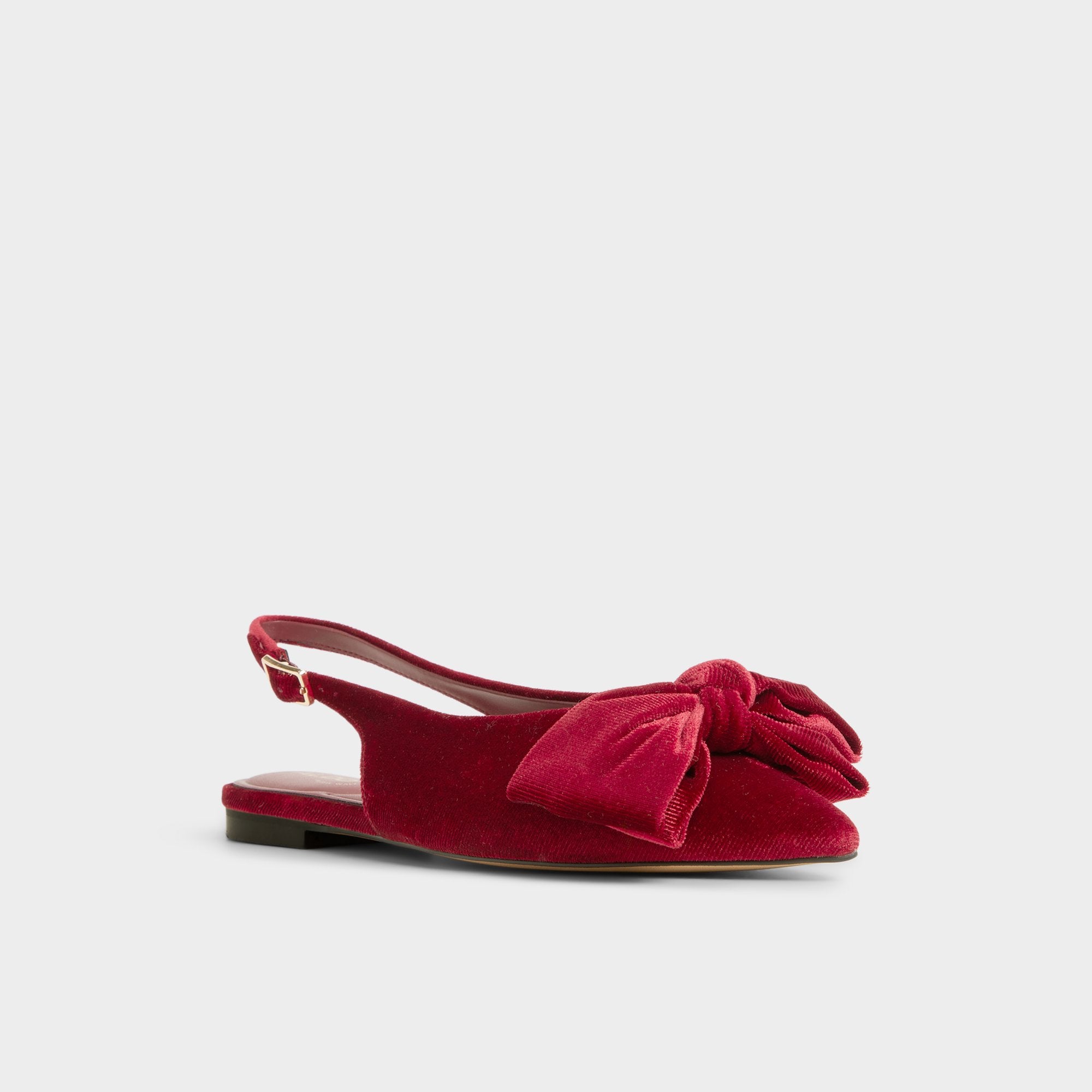 ALDO Festive ballerines rouge velours nœud