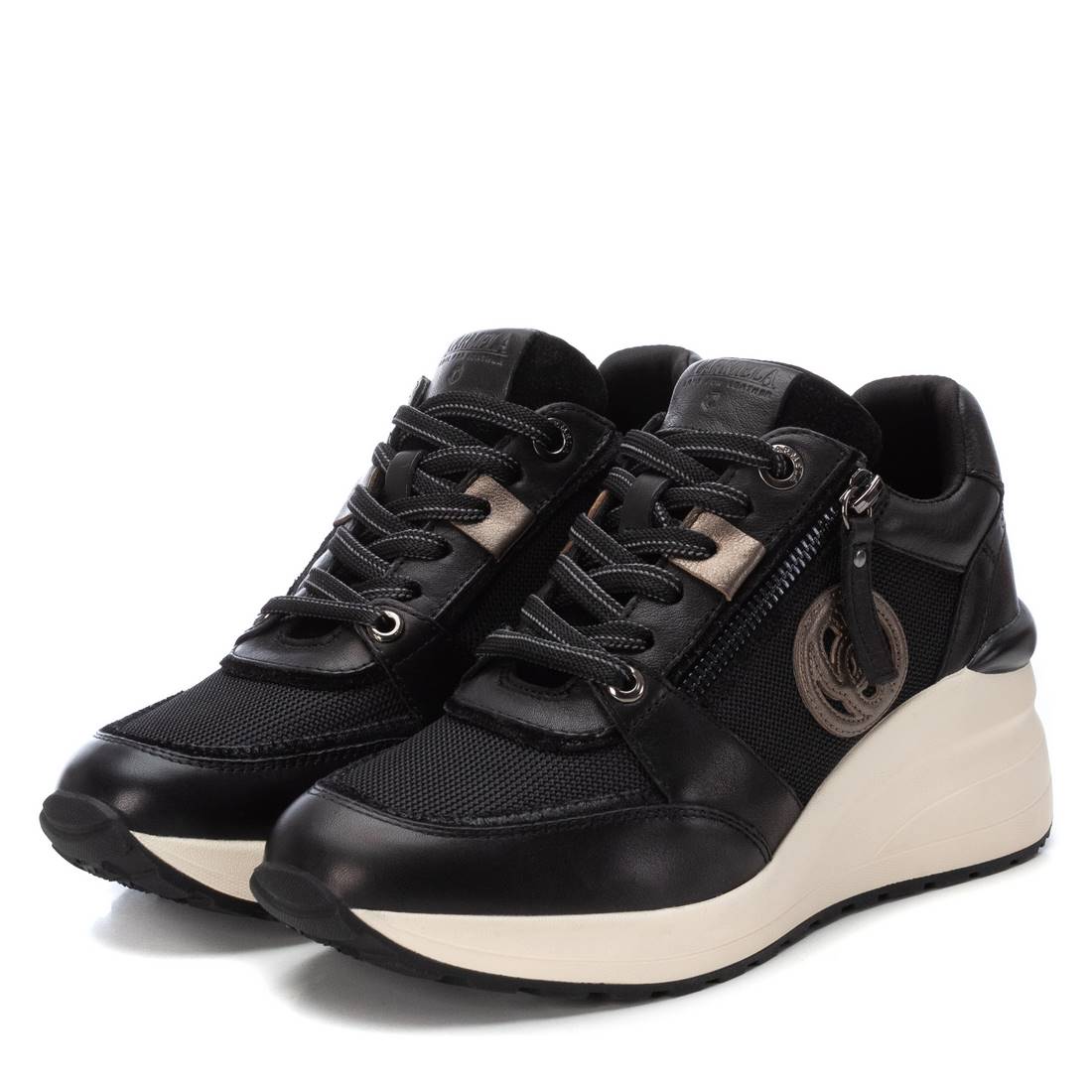 Carmela 16184403 baskets femme noir compensé 6cm