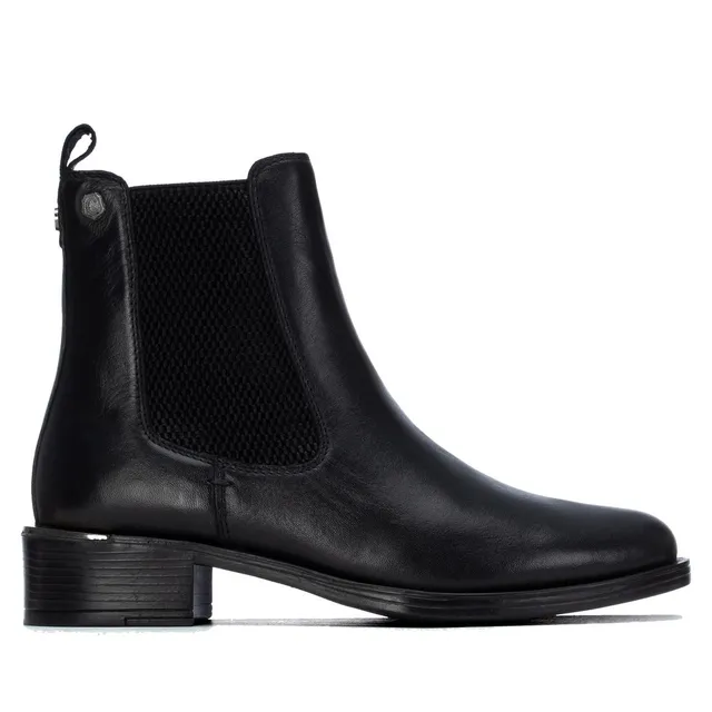 Carmela 16400601 bottines chelsea noir cuir talon bas