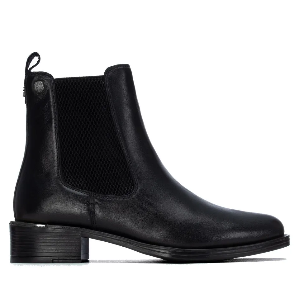 Carmela 16400601 bottines chelsea noir cuir talon bas