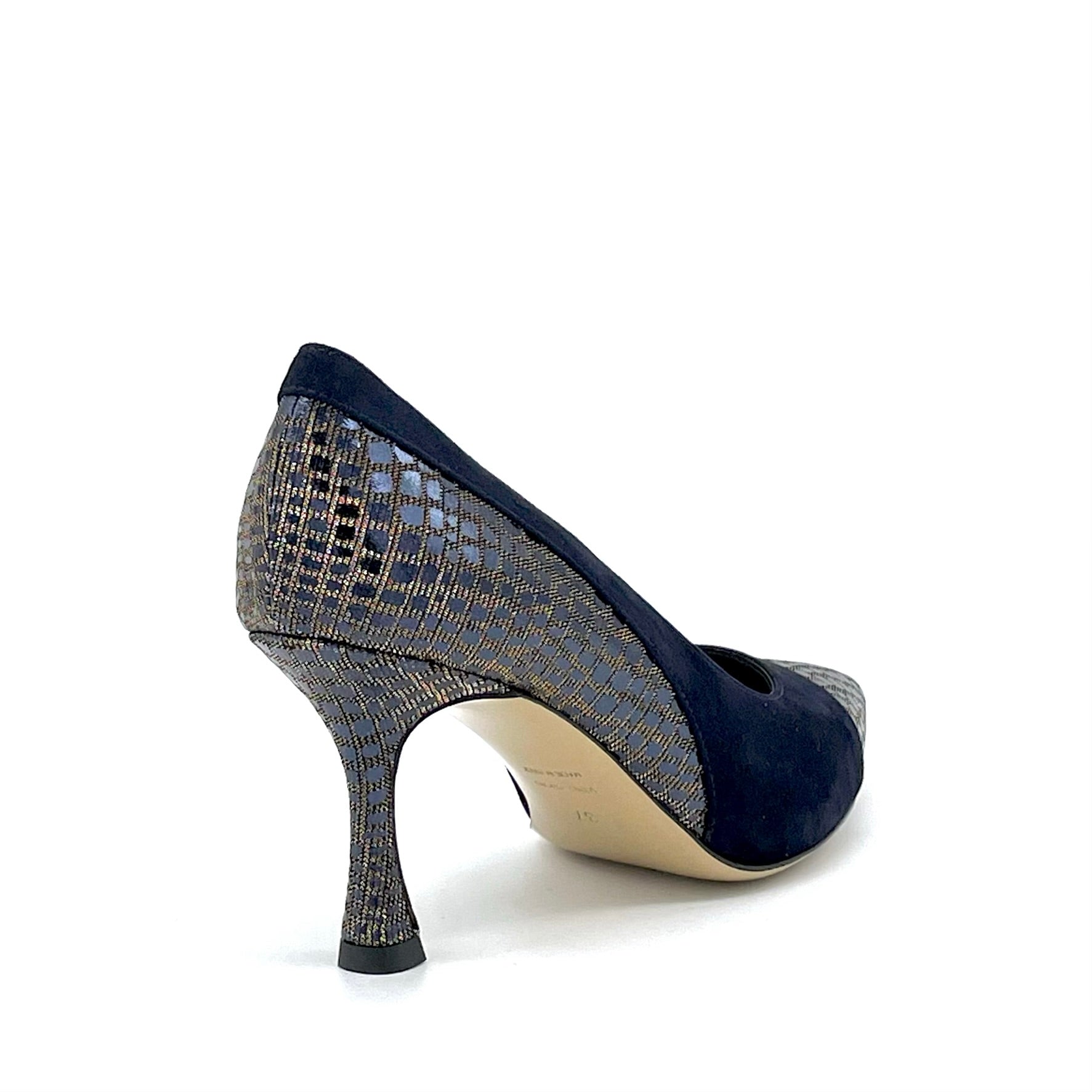 ELATA 54502 escarpins suède bleu tissu cangiante