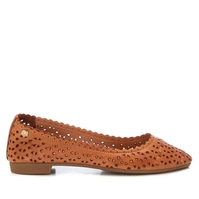 Carmela 16157801 ballerine marron cuir ajouré plat