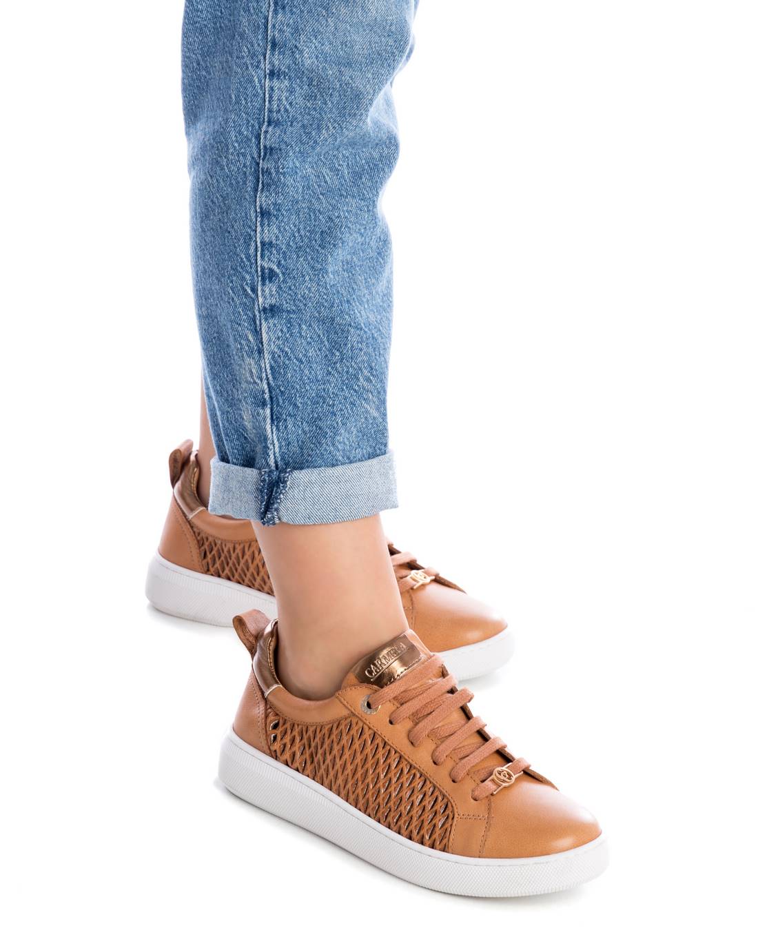 Carmela 16079701 sneaker femme marron cuir à lacets