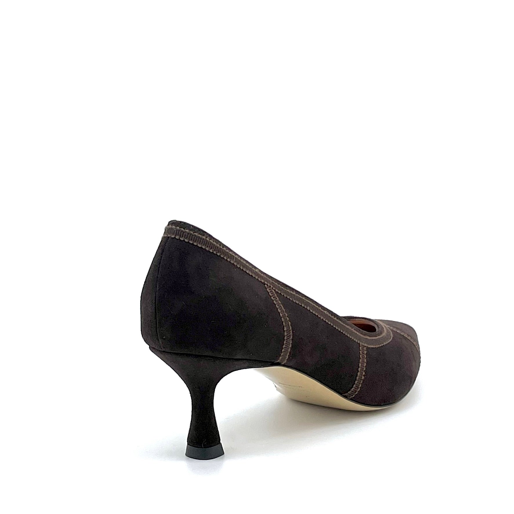 ELATA 54517 escarpins cuir marron suède talon 5,5 cm