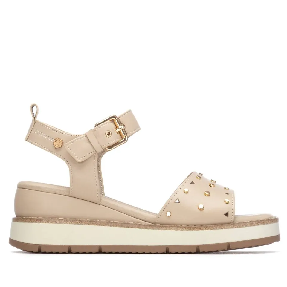 Carmela 16324801 sandale femme cuir marron compensée