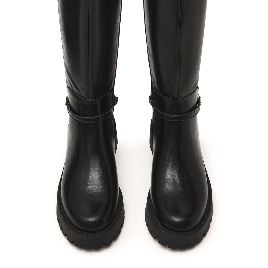 Steve Madden Longshot botte haute cuir noir talon 3,5 cm