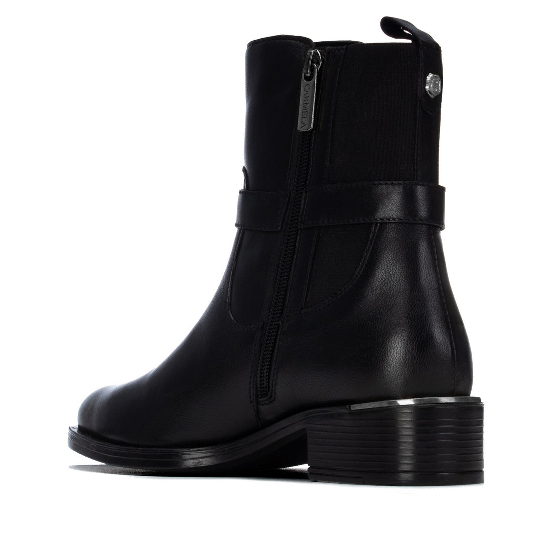 Carmela 16400801 bottines noir cuir talon bas