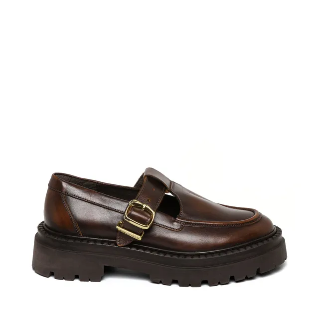 Steve Madden Kendari Flat mocassins cuir marron boucle