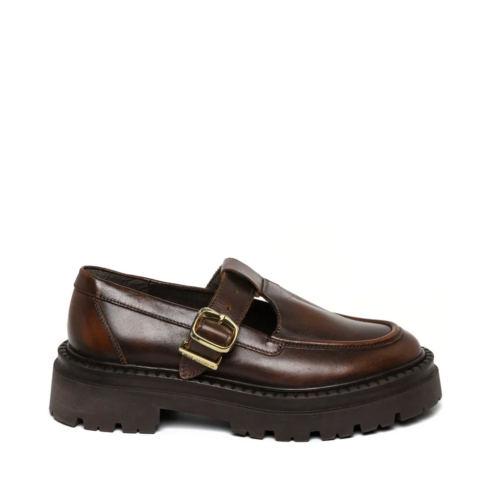 Steve Madden Kendari Flat mocassins cuir marron boucle