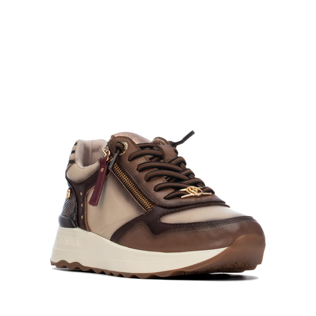 Carmela 16422102 basket marron cuir zip latéral