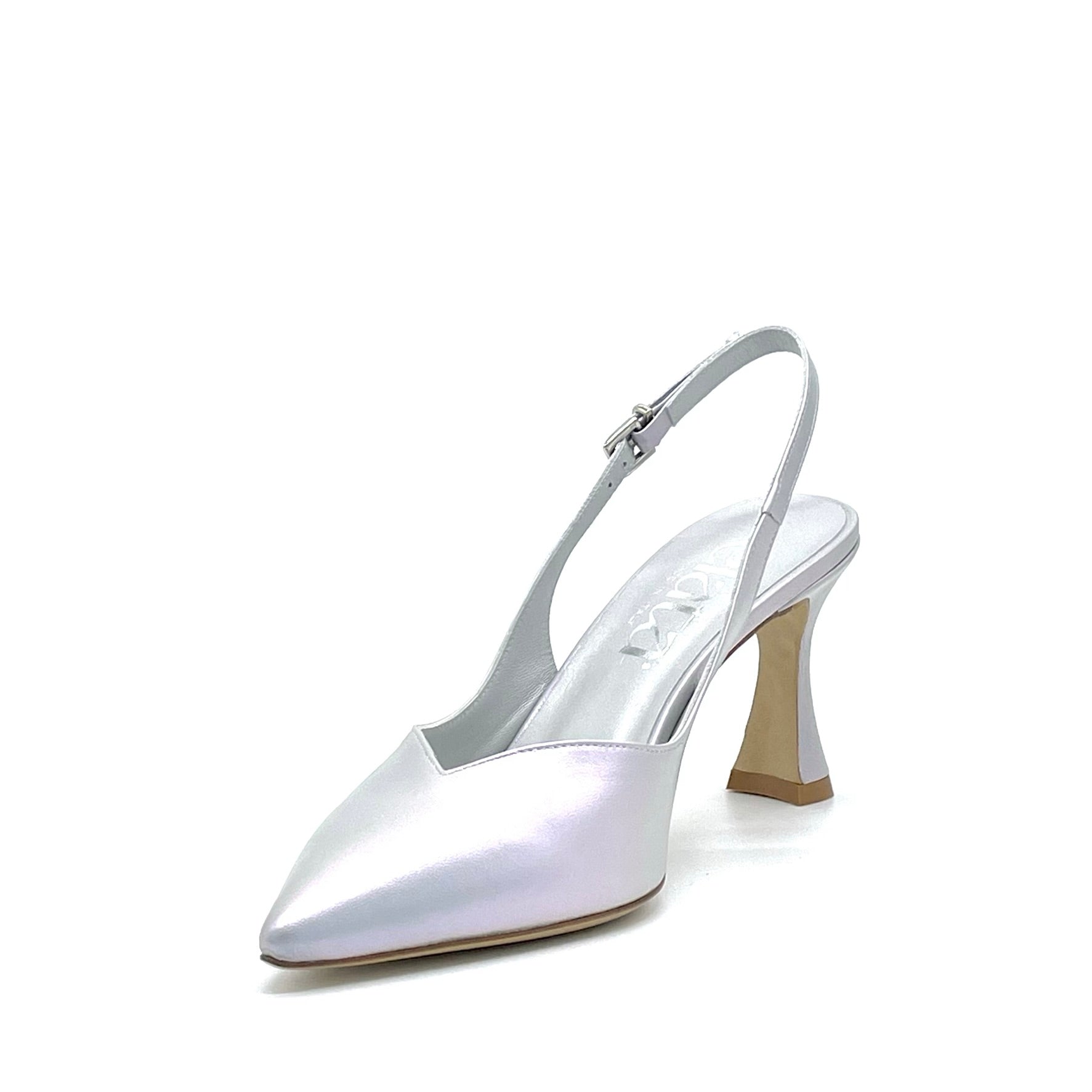 Slingback Elata 14139 cuir gris perle talon 7,5 cm