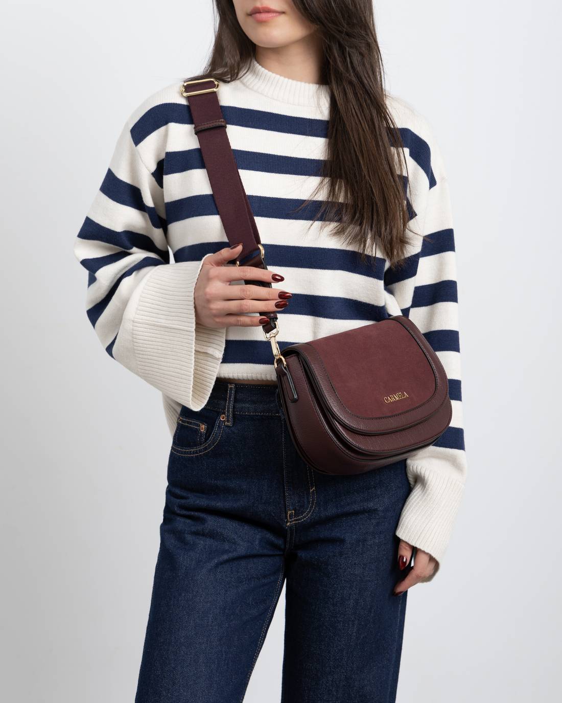 Carmela 18617704 sac bandoulière bordeaux 24 cm