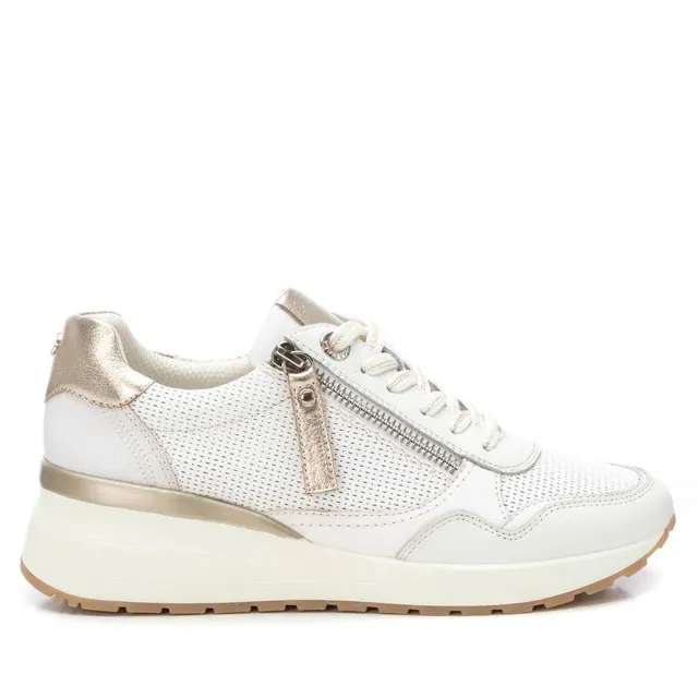 Carmela 16226801 baskets cuir blanc compensé 5cm