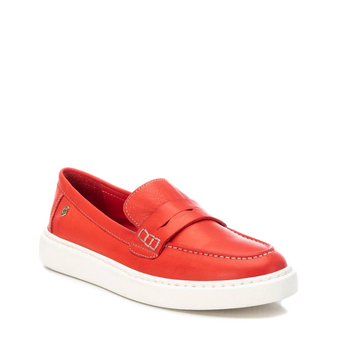 Carmela 16064002 mocassin cuir rouge plat