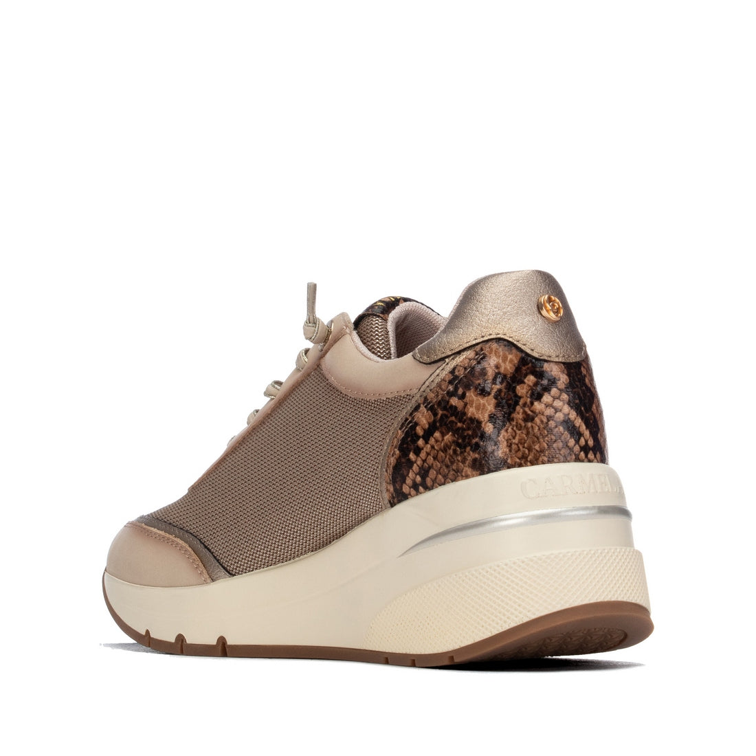 Carmela 16422801 baskets compensées beige zip