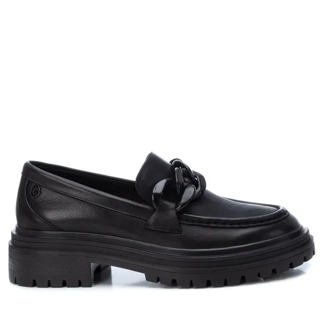 Carmela 16025702 mocassin noir cuir chaîne
