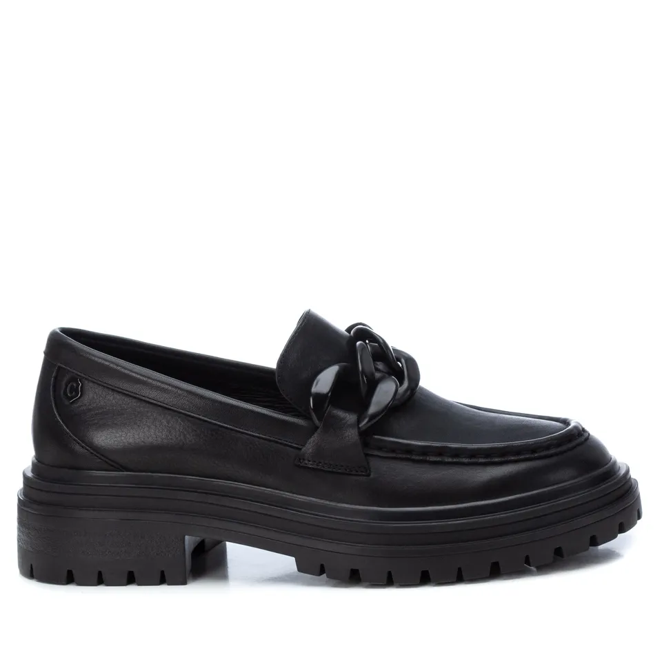 Carmela 16025702 mocassin noir cuir chaîne