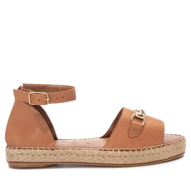 Carmela 16075405 sandales cuir marron compensé yute