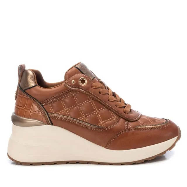 Carmela 16184503 sneaker femme marron cuir compensé 6cm