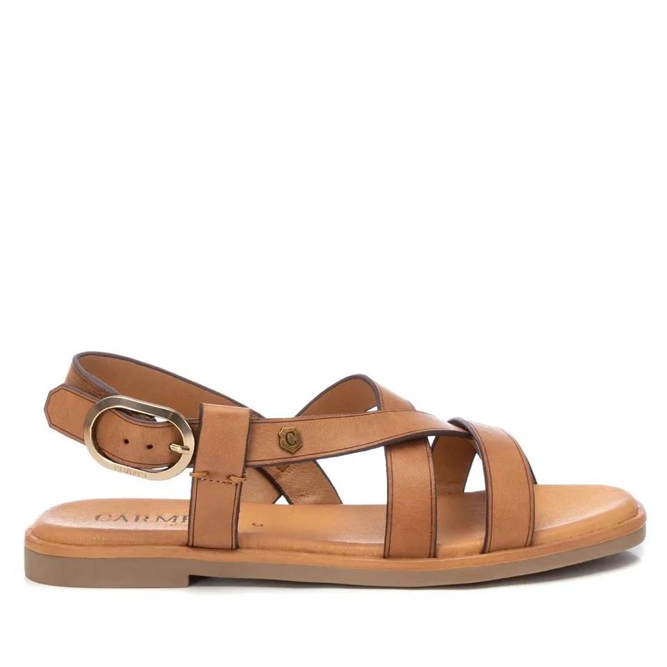 Carmela 16139902 sandales femme cuir marron plates