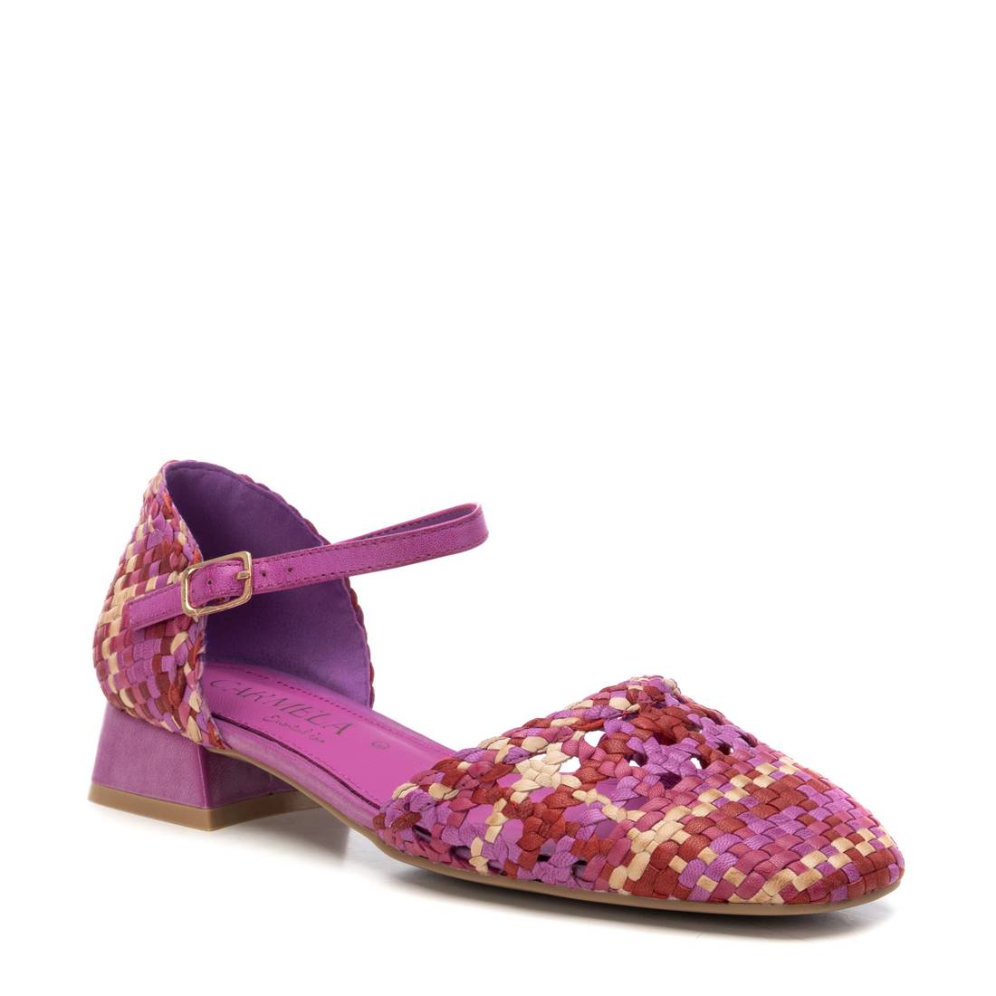 Carmela 16218704 ballerine cuir lila tressée