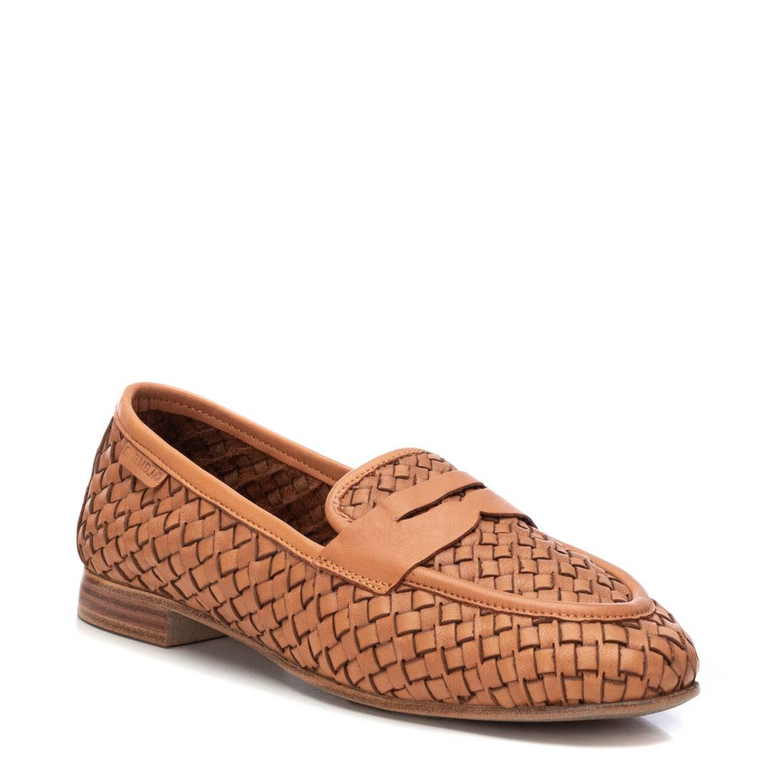 Carmela 16130203 mocassin femme cuir marron tressé