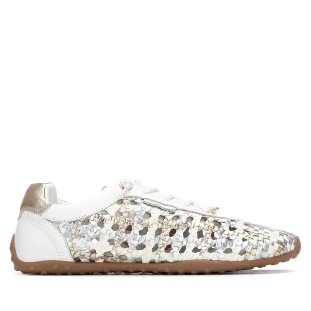 Carmela 16325905 baskets cuir blanc tressé
