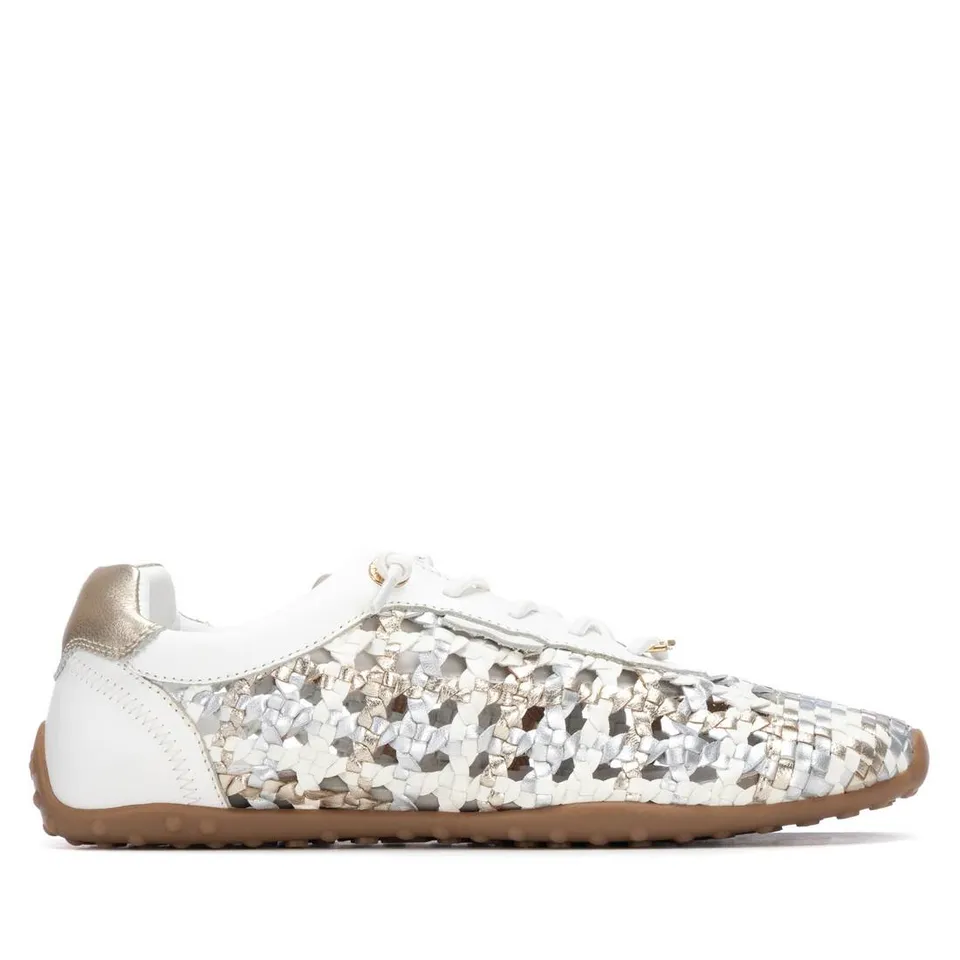Carmela 16325905 baskets cuir blanc tressé