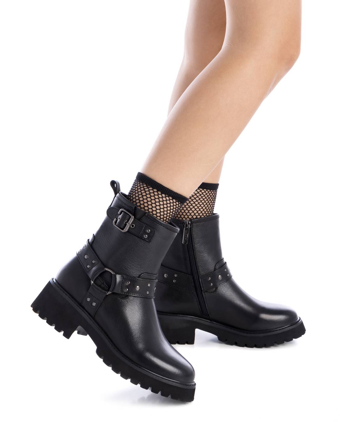 Carmela 16190901 Bottine cuir noir motard