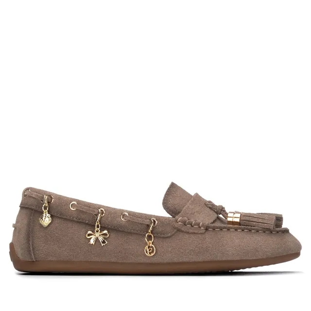 Carmela 16414705 mocassins taupe cuir plat