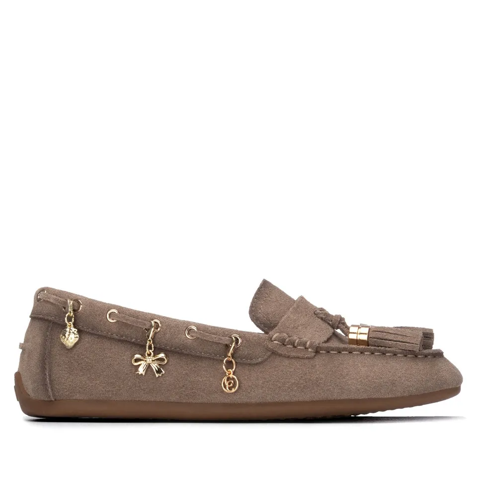 Carmela 16414705 mocassins taupe cuir plat