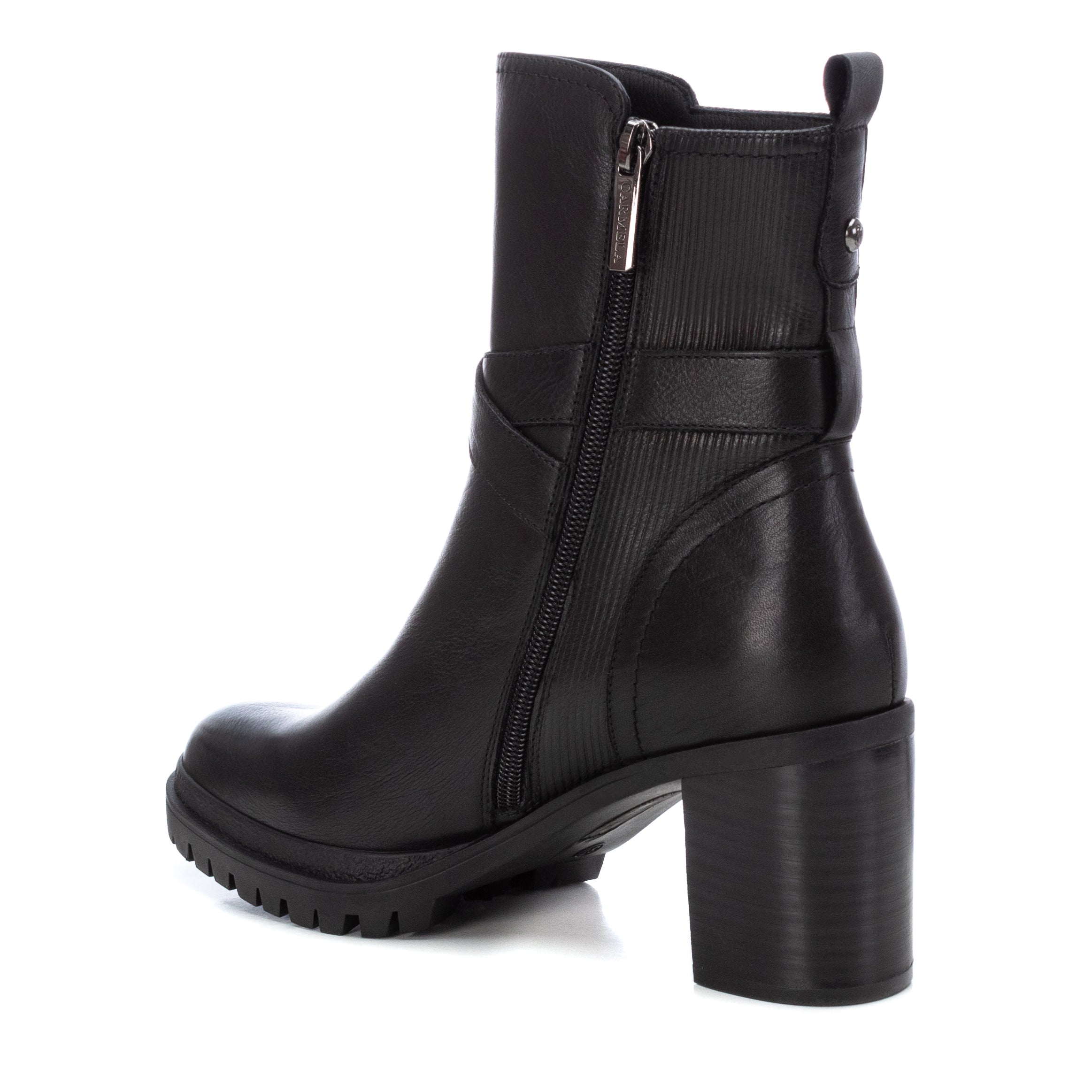 Carmela 160265 16026501 bottine cuir noir motarde
