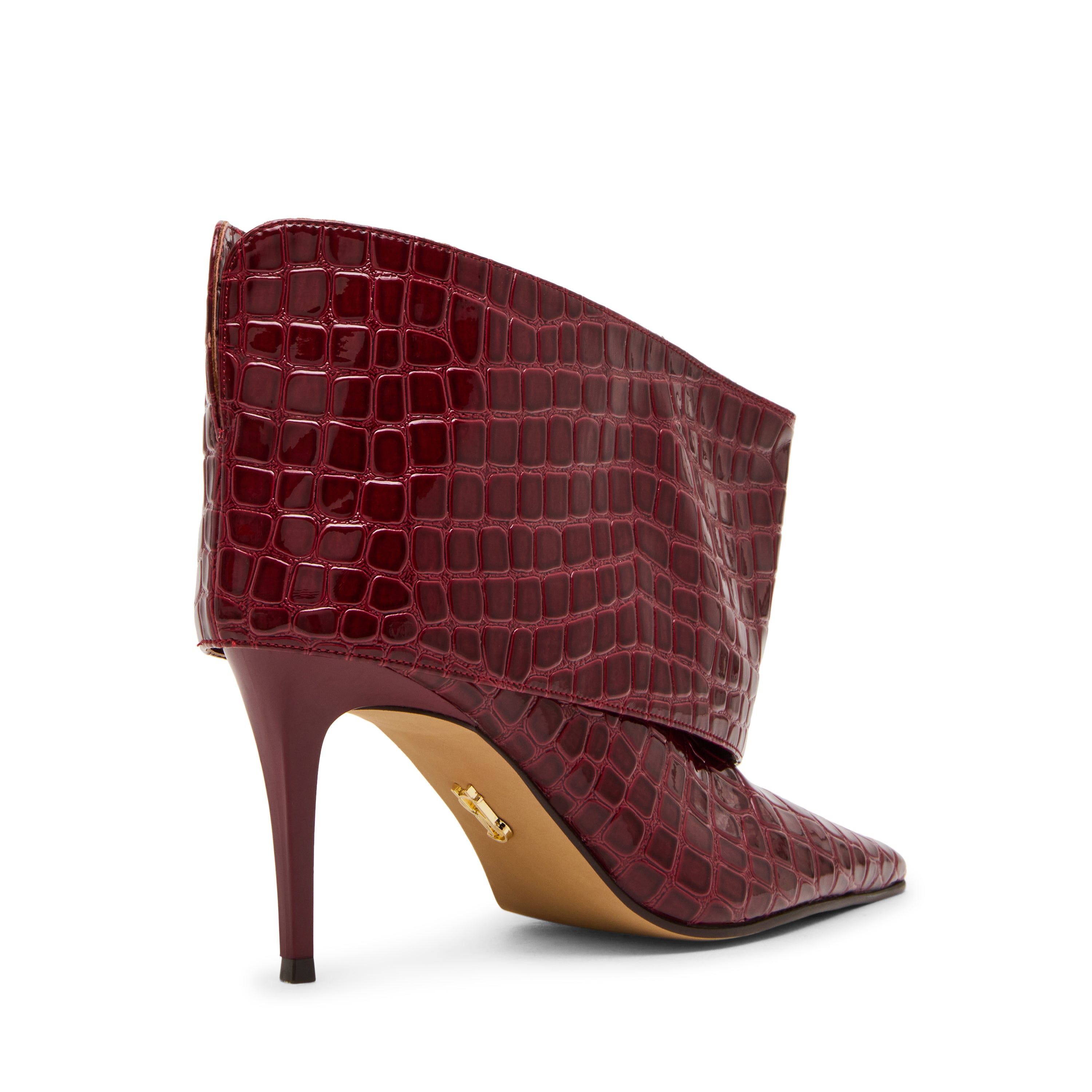 Steve Madden Enella bottine croco bordeaux talon 8 cm