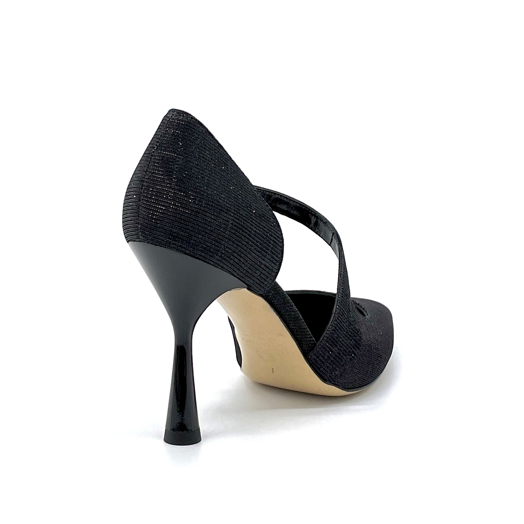 Elata 12138 escarpins laminé noir bride talon 9,5 cm