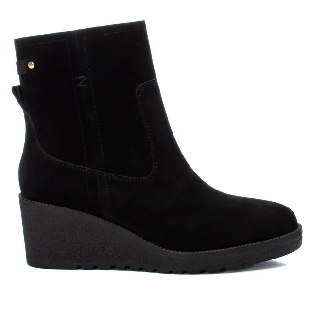 Carmela 16192001 bottines cuir noir compensées 7cm