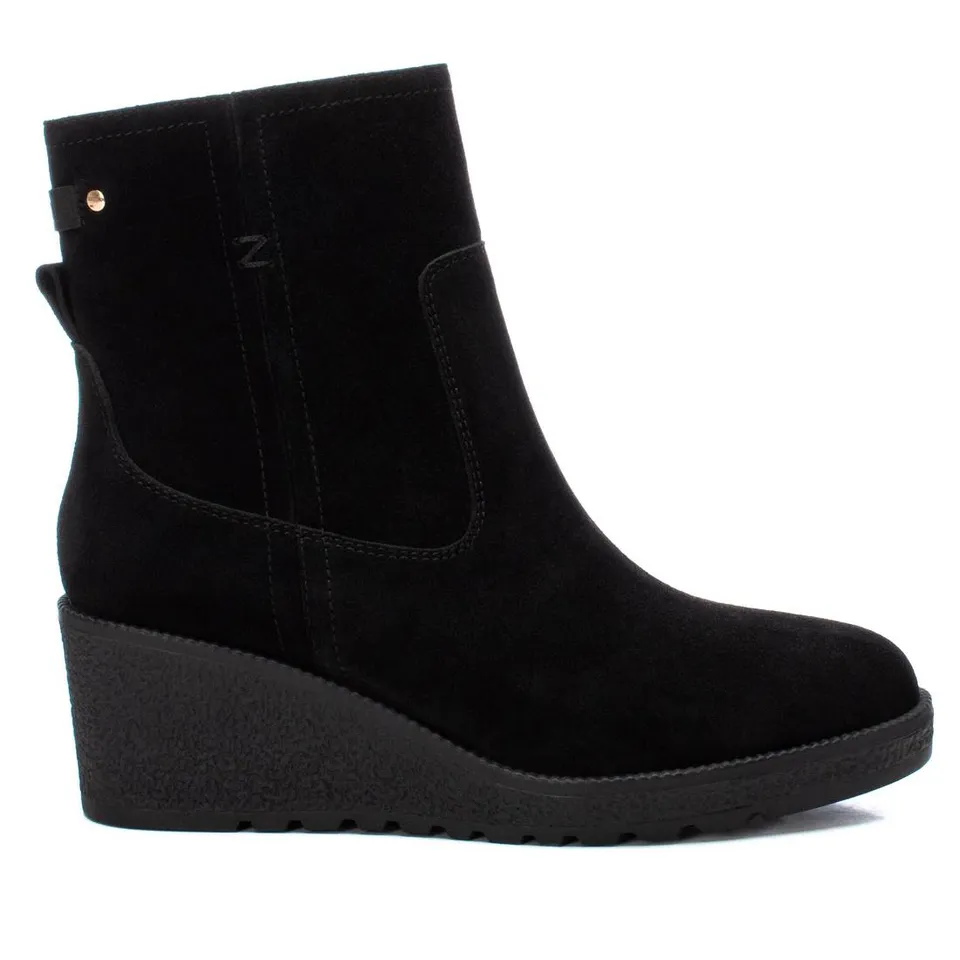 Carmela 16192001 bottines cuir noir compensées 7cm