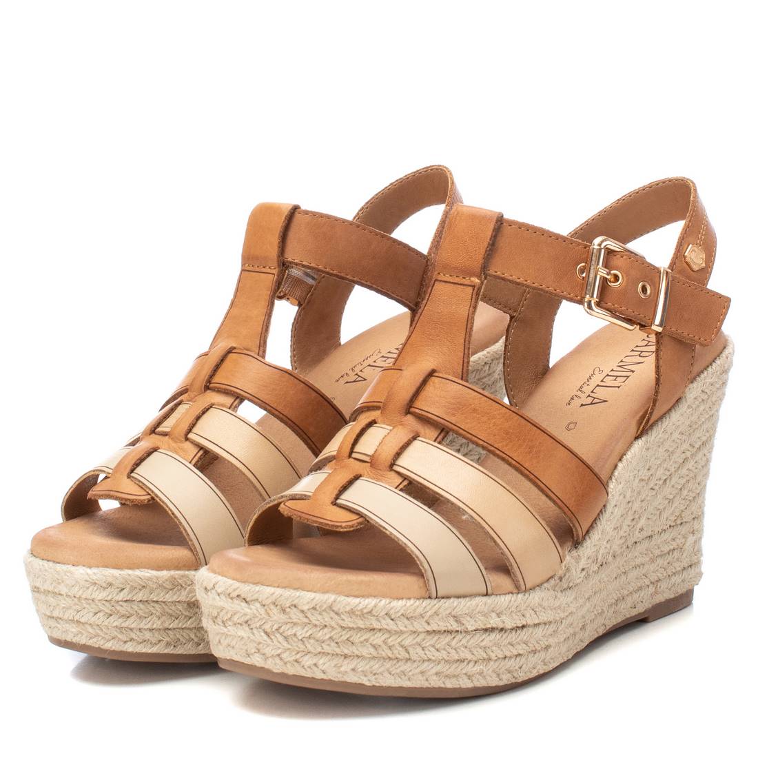 Carmela 16162201 sandale compensée cuir marron
