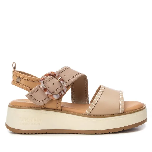 Carmela 16224702 sandale compensee beige cuir 5 cm