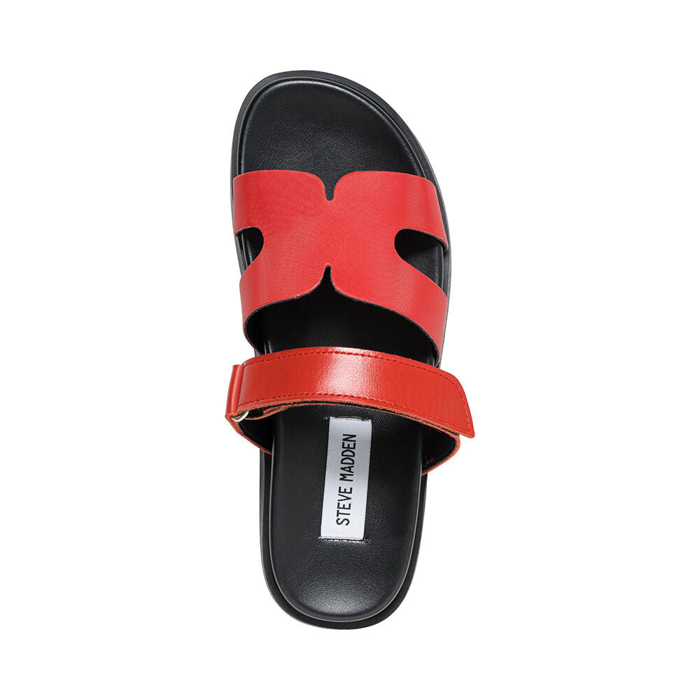Steve Madden Missile-E sandales rouge foncé plates