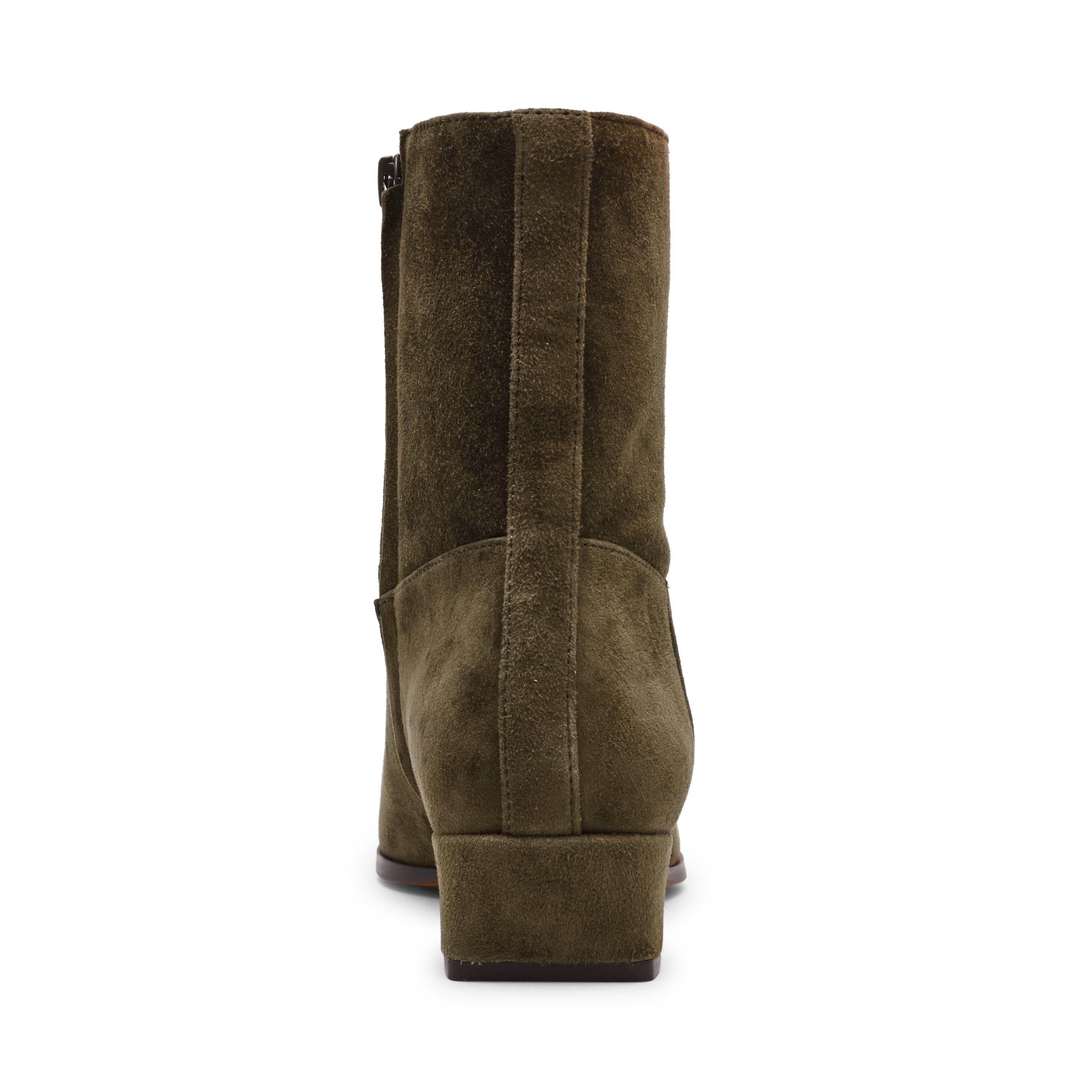 Steve Madden Dusty Bottines Daim Olive Zip Talon 3 cm