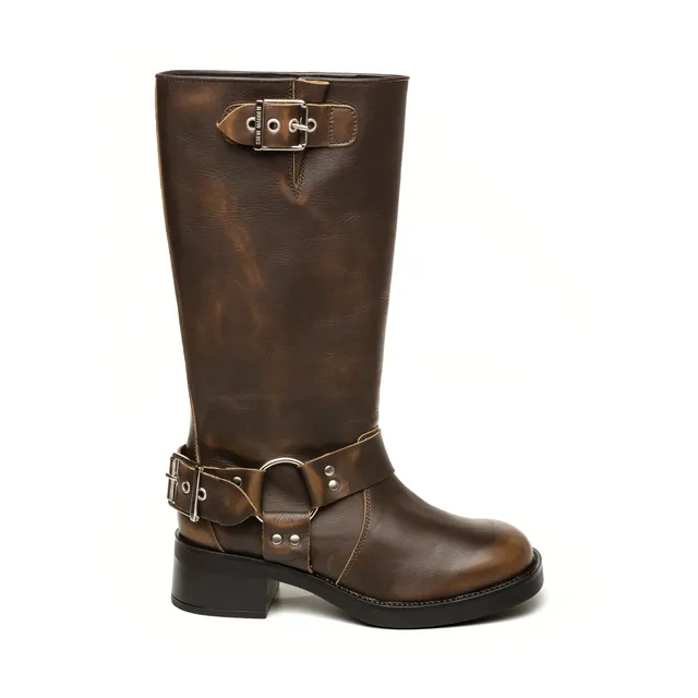 Steve Madden Beau bottes marron cuir motardes