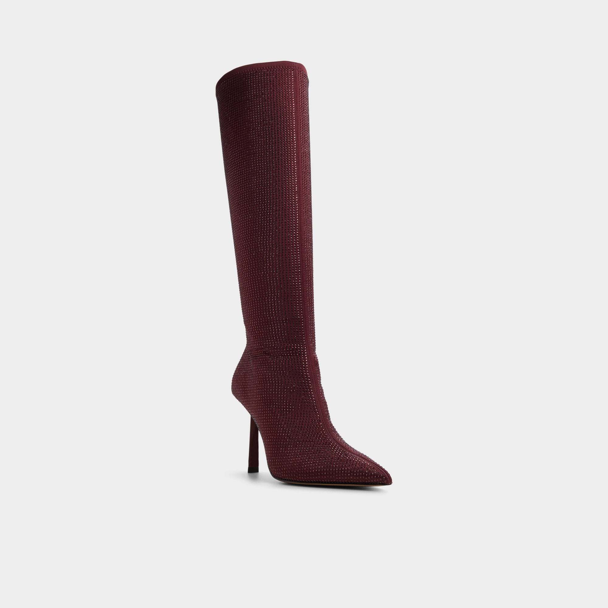 ALDO Innez bottes hautes satin bordeaux strass