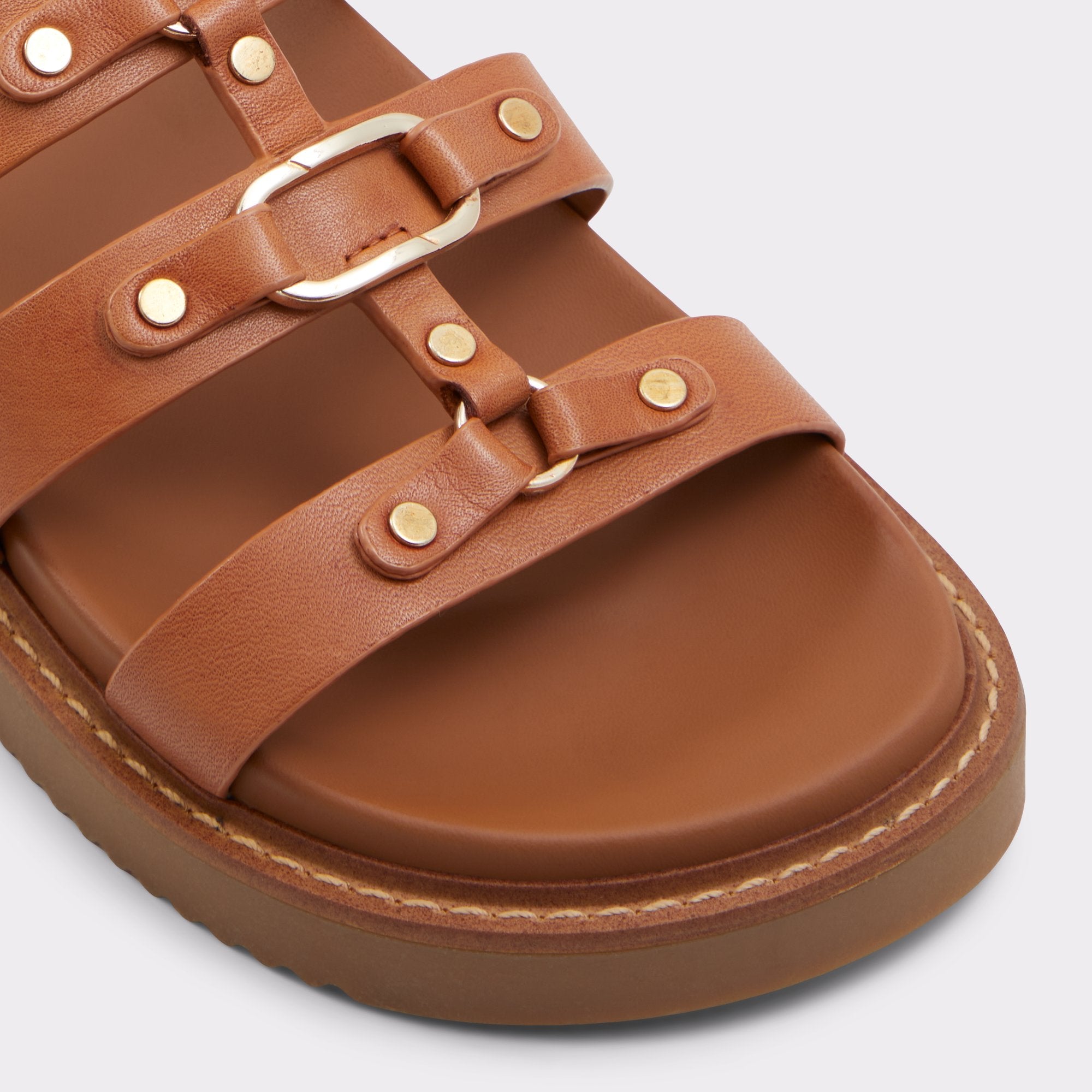 Aldo Mariesoleil sandales plates marron à brides